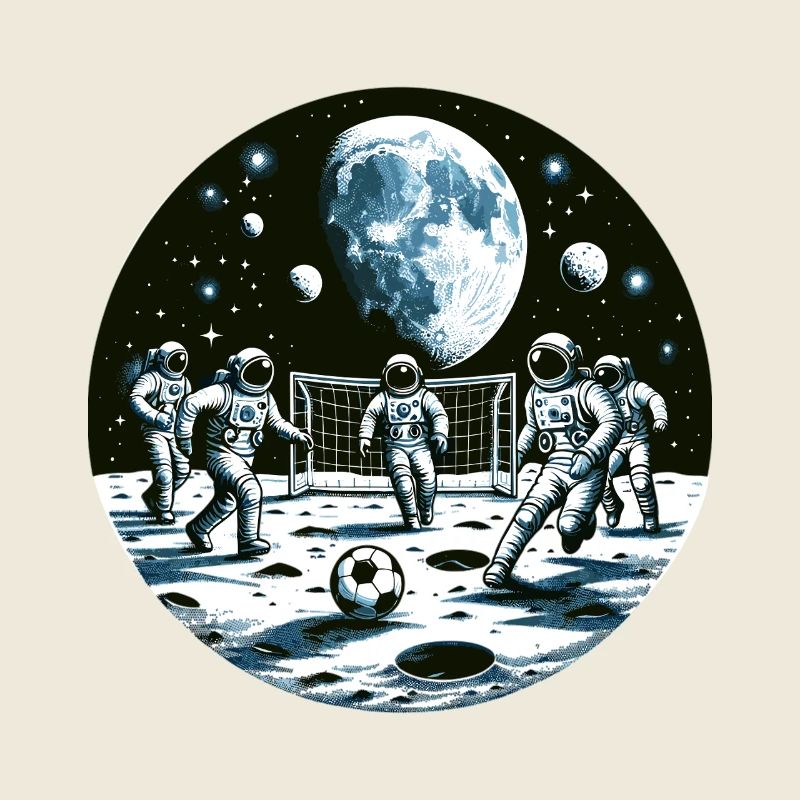 Moon football: Astronauts in orbit