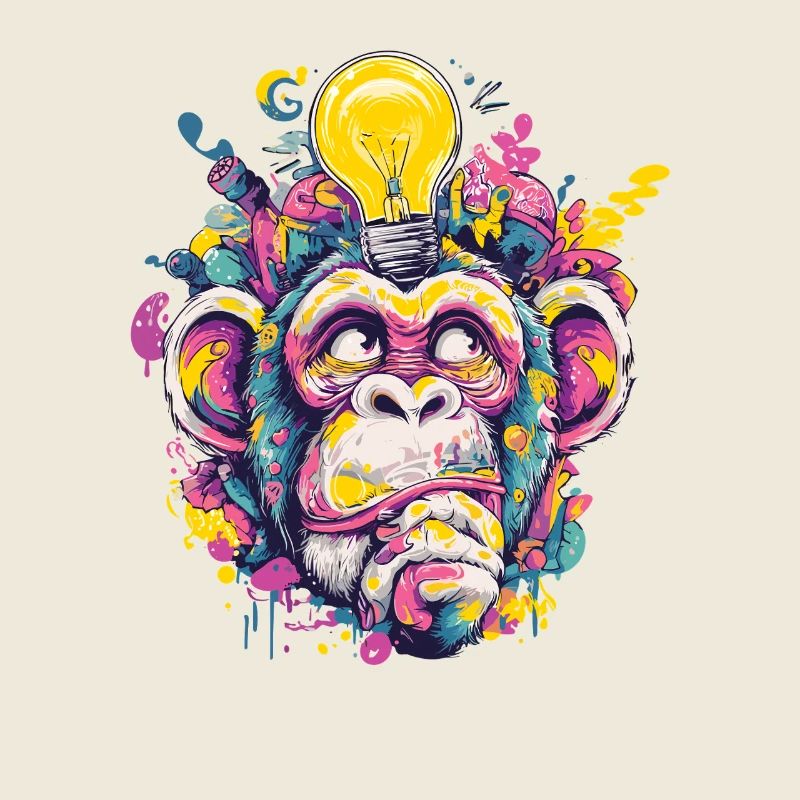 Leuchtender Affe Graffiti