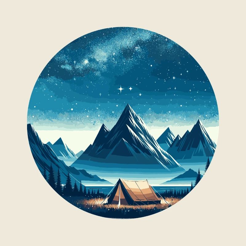 Night Mountains Tent Landscape