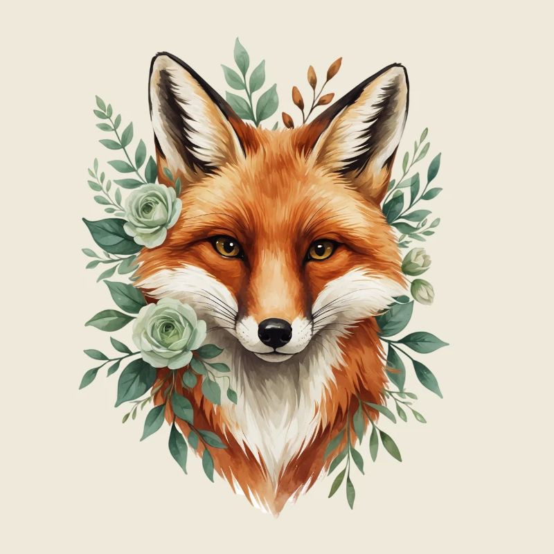 Fuchs im Blütenkranz