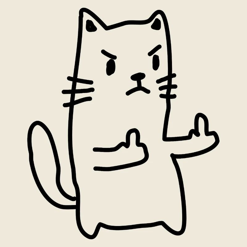 Katze Mittelfinger