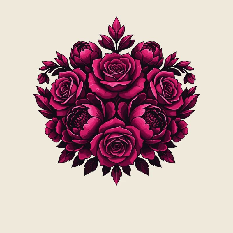 Mandala de fleurs roses
