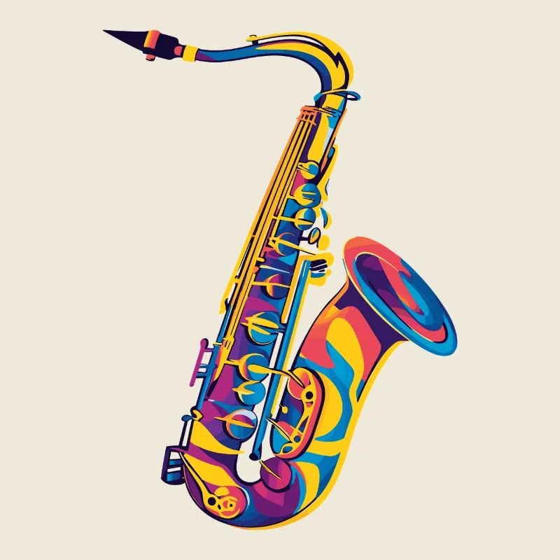 Neon-Saxophon Pop Art