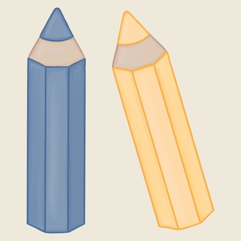 Bleistift-Duo Illustration Buntstifte
