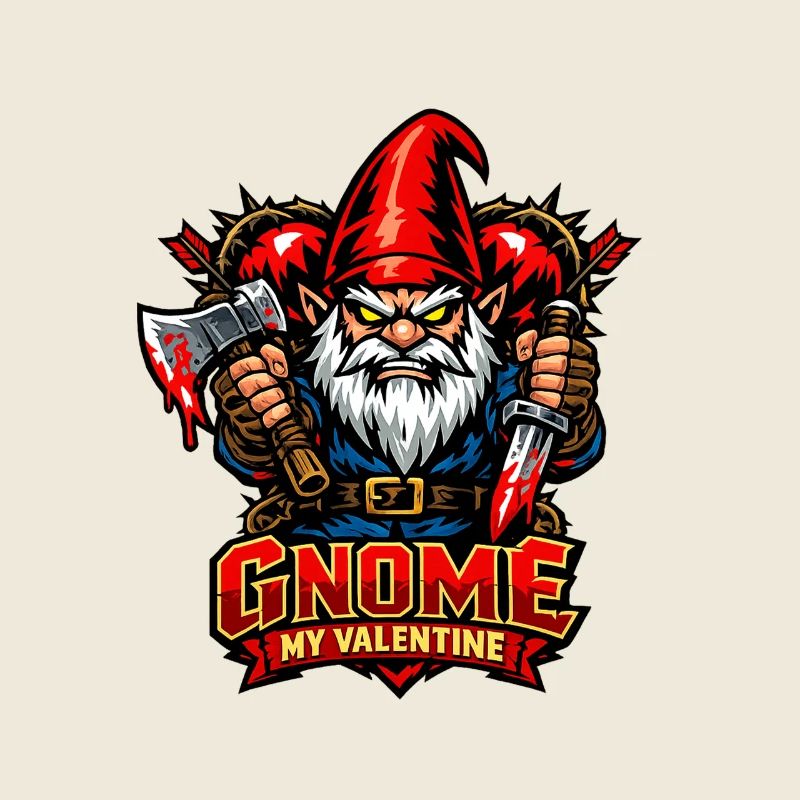 Evil Gnome, Dark Gnome, Goth Gnome, Funny Gnome