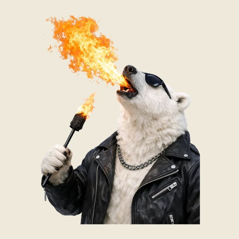Polar Bear Fire Breath Leather Jacket