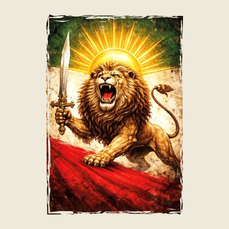 Lion Perse Drapeau iranien
