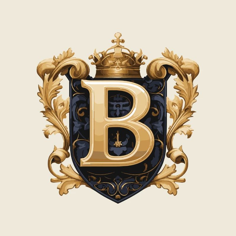 B Buchstabe Name Krone