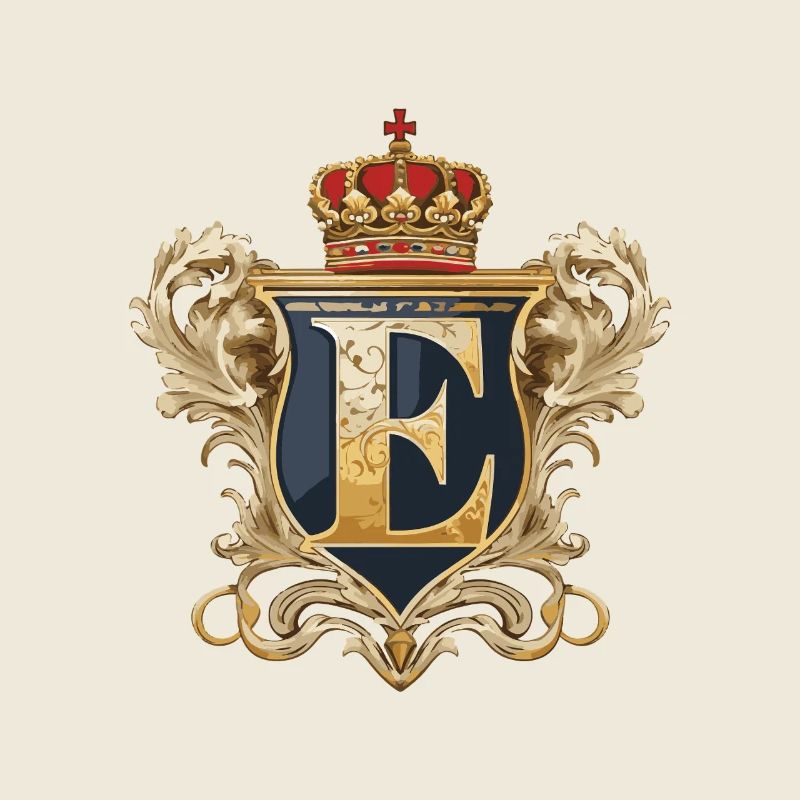 E Buchstabe Name Krone