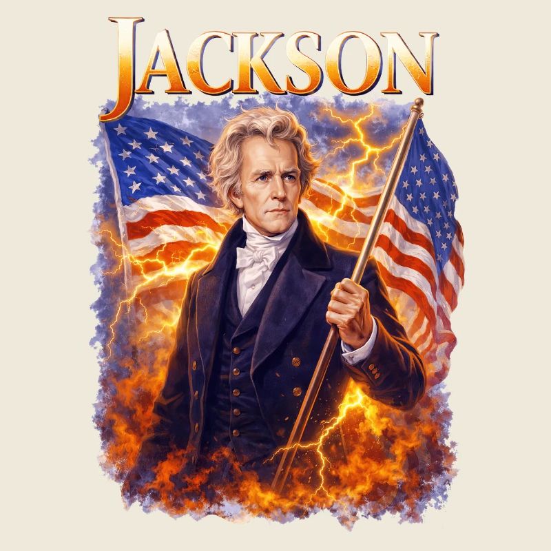Le héros de la liberté de Jackson avec drapeau