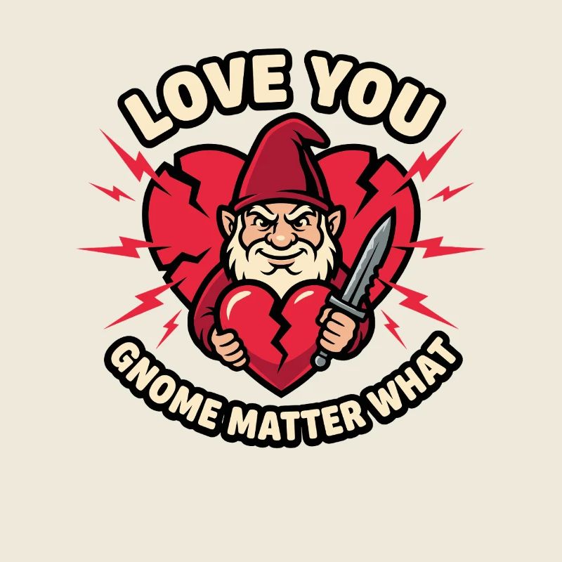 Evil Gnome, Dark Gnome, Goth Gnome, Funny Gnome