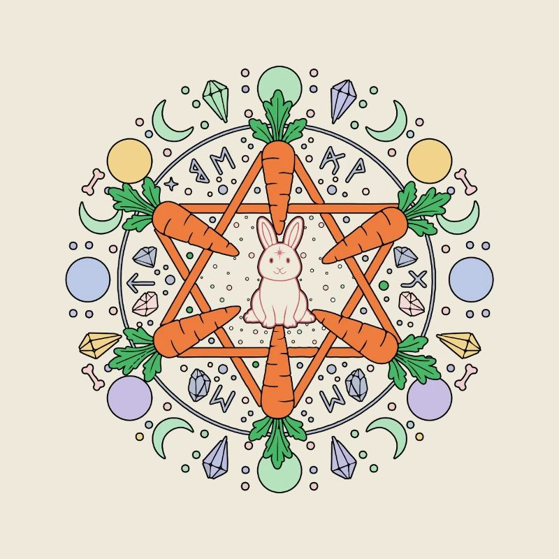 Pentagramme Carrot Bunny Occult Bénédictions de Pâques