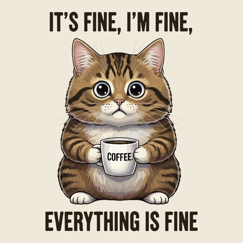 Its Fine Im Fine Coffee Cat Humor