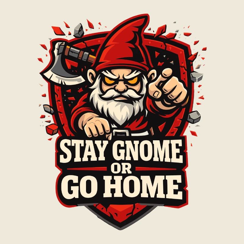 Evil Gnome, Dark Gnome, Goth Gnome, Funny Gnome