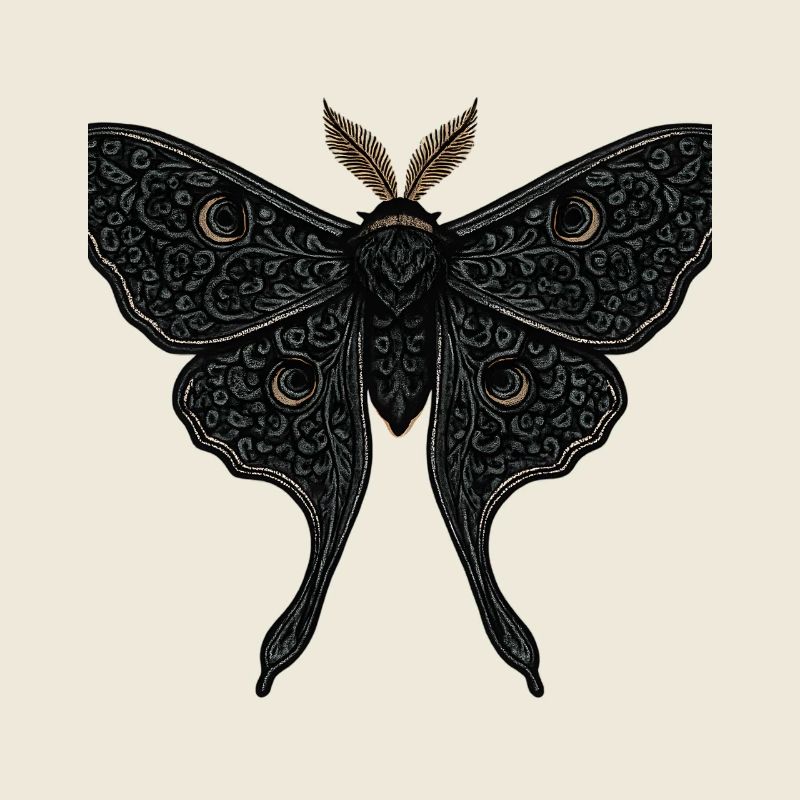 Moon Moth Moth Gothic Tattoo