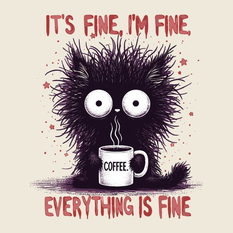Ça va, je vais bien de l’humour de chat au café