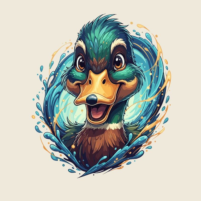 Fröhlicher Wasservogel Splash