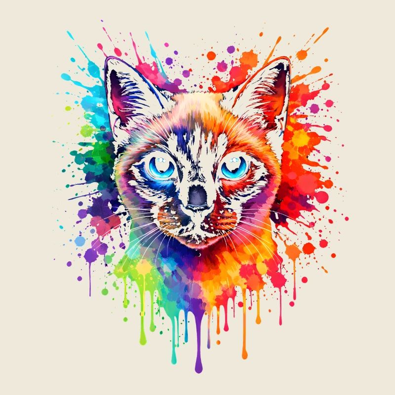 Néon du chat siamois | Art du chat Pop Art