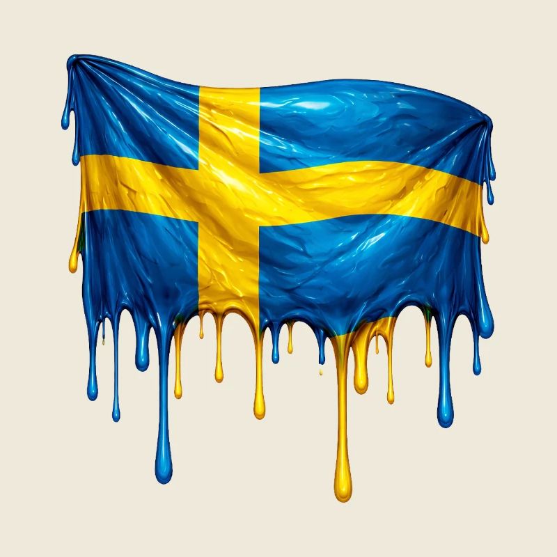 Melting Swedish flag