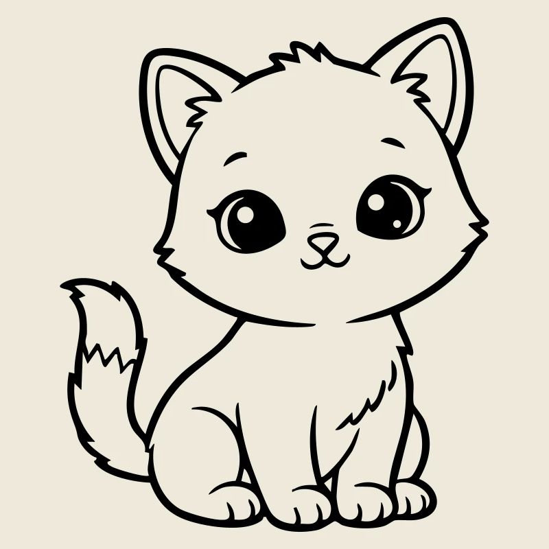 Chat Bébé Mignon – Chaton Noir & Blanc