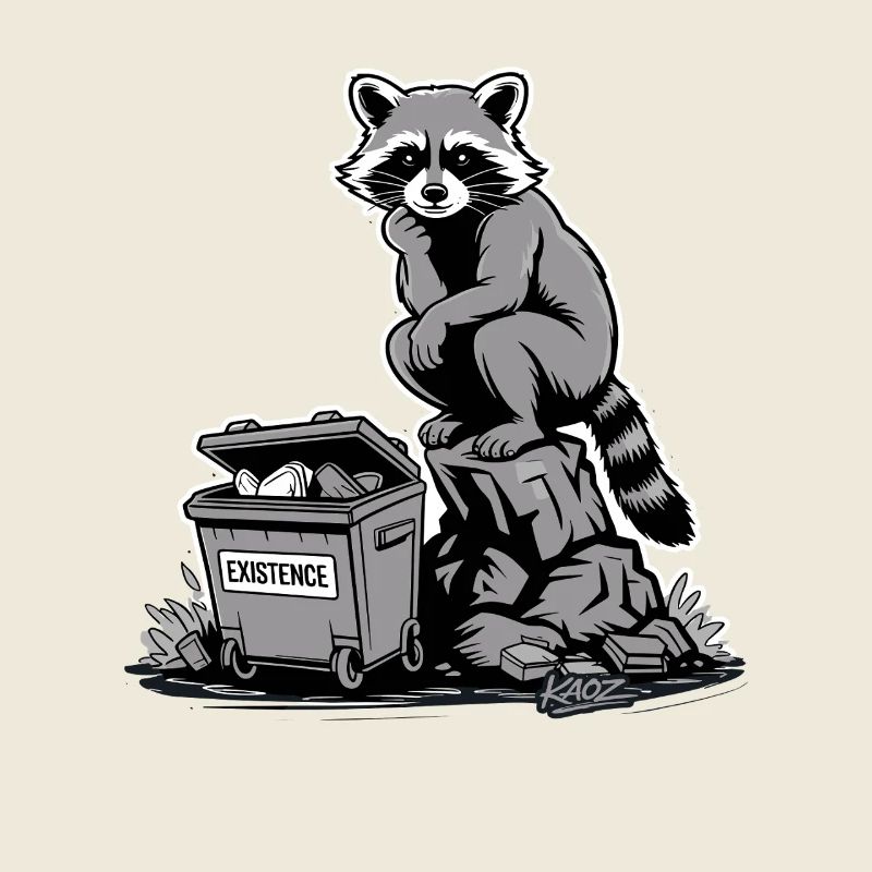 Existenz Waschbärmüllcontainer