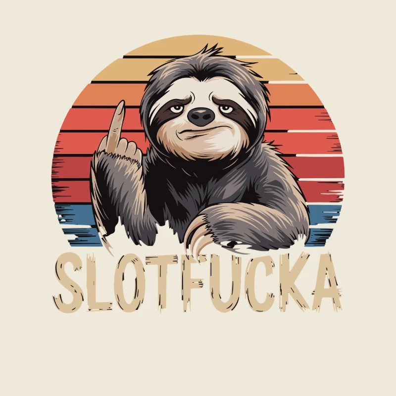 Sloth Doigt d’Honneur Sarcasme Rétro