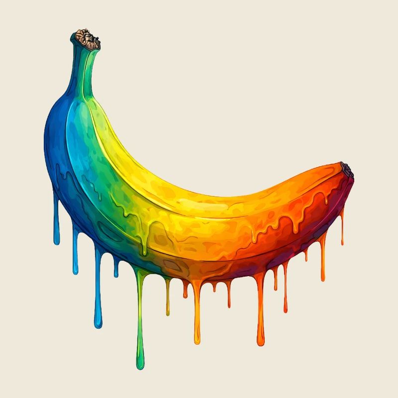 Banana with a colourful gradient