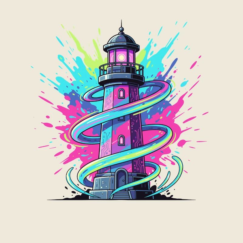 Neonwirbel Leuchtturm