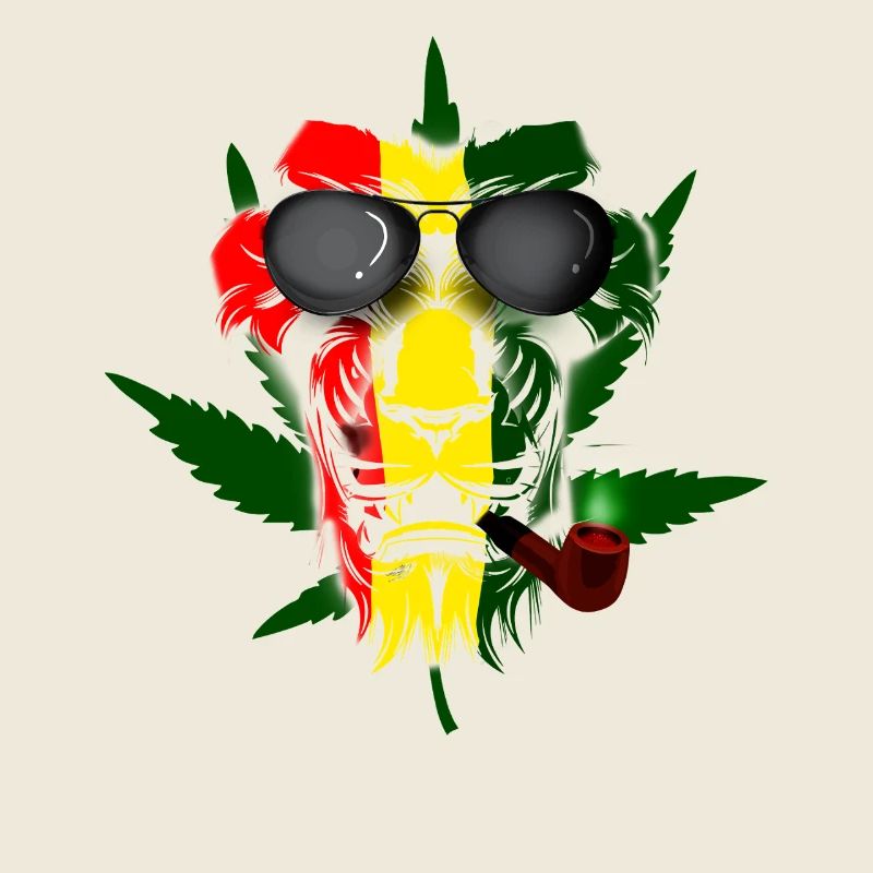 Graphique de fumée de lion Rasta