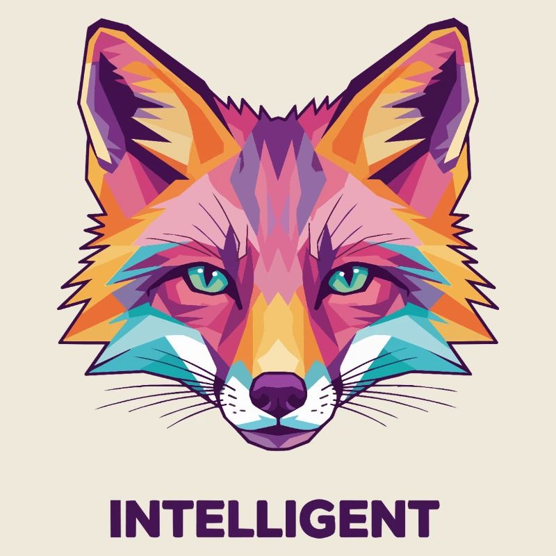 Geometric Color Fox Head