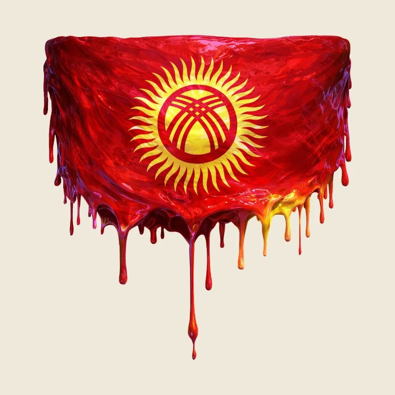 Drapeau kirghiz dans le style de la goutte d’eau
