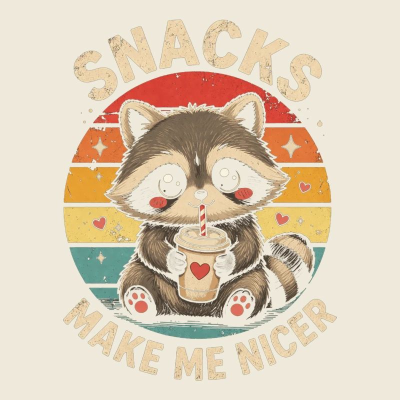 Raccoon Snacks Machen Mich Netter Waschbär Hunger