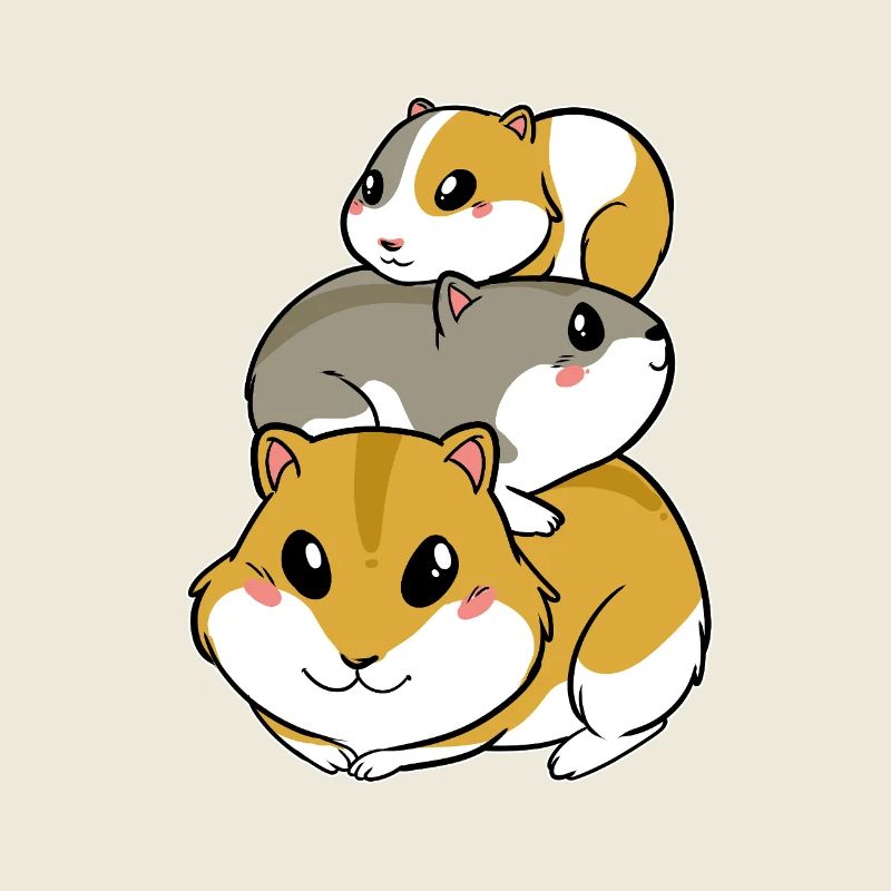 Niedliche Hamster Meerschwein Pyramide