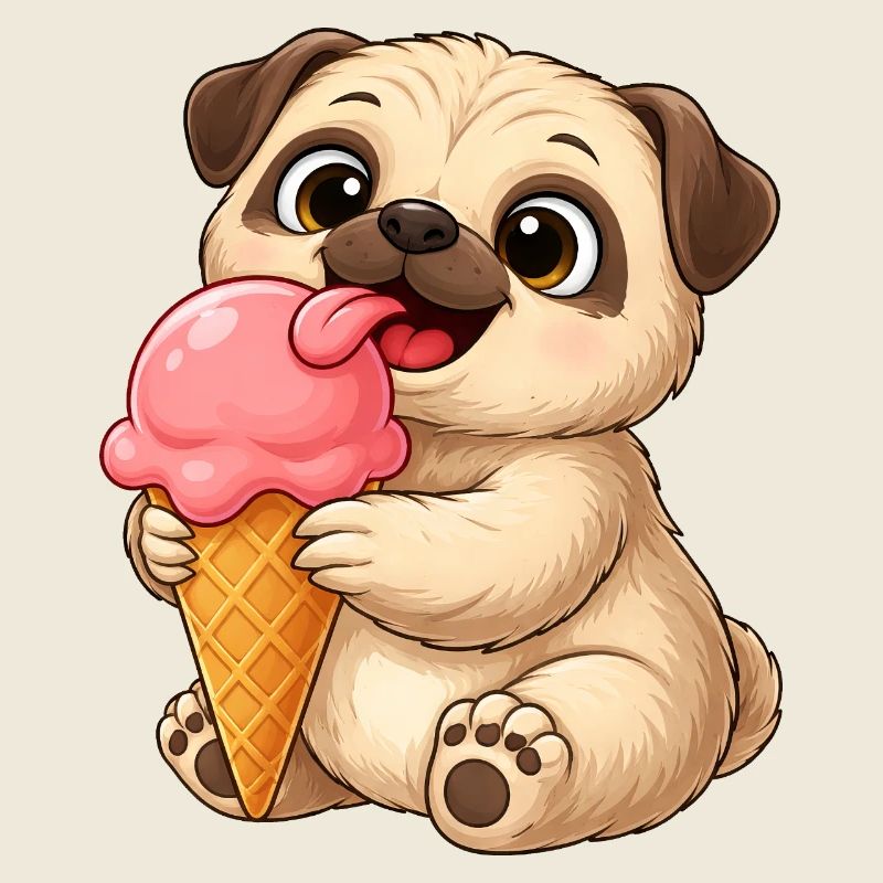 Süßer Hund mit Eis Cartoon