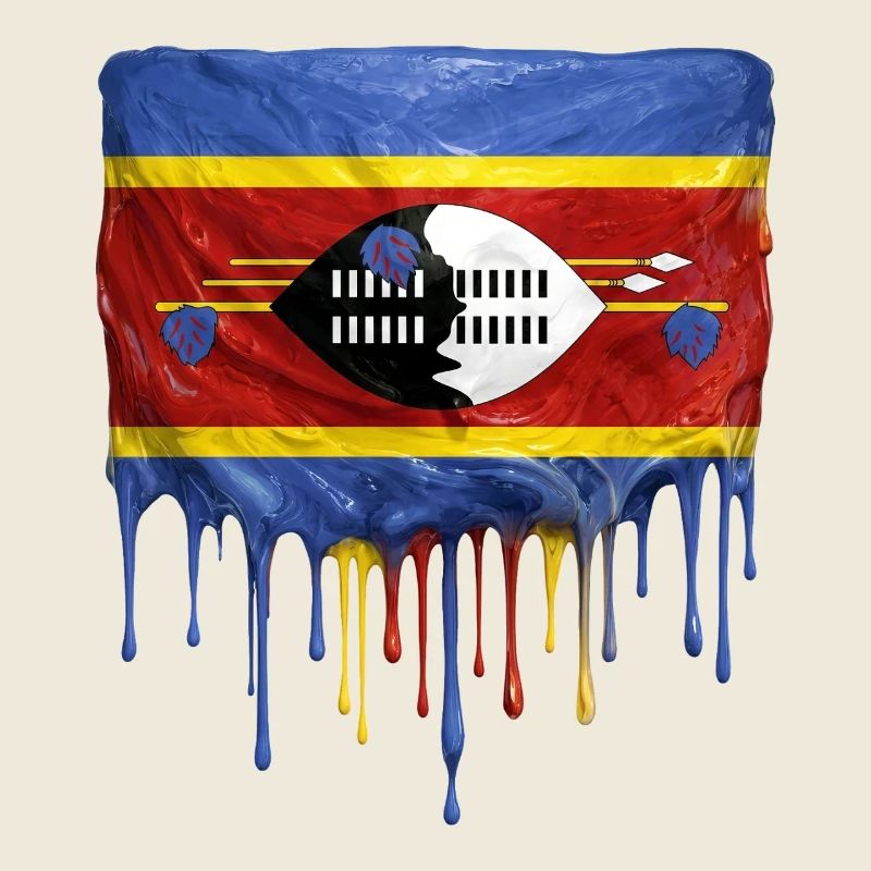 Eswatini Flag Drop Art