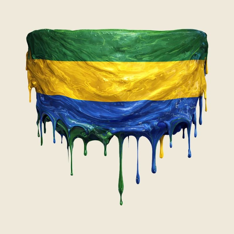 Drapeau du Gabon dans l’art des gouttes