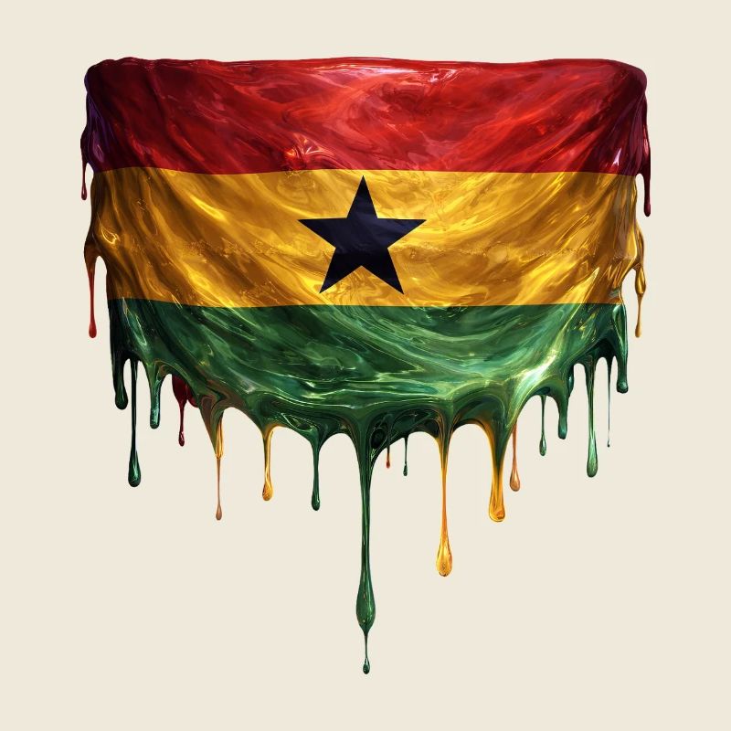Ghana Flags Drop Art