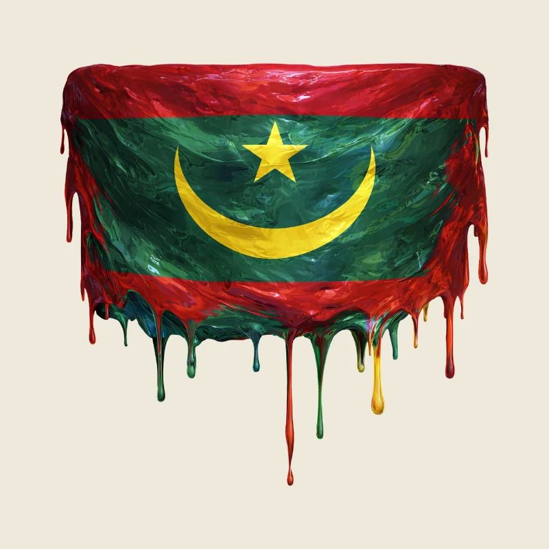 Drapeau de la Mauritanie dans l’art en chute