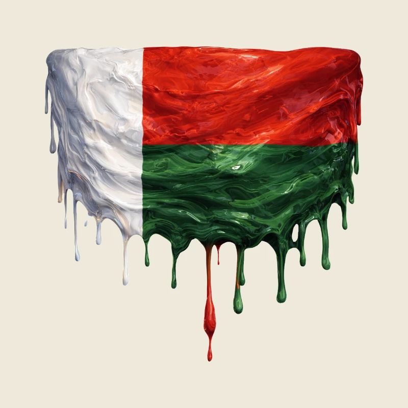 Drapeau de Madagascar en art de goutte