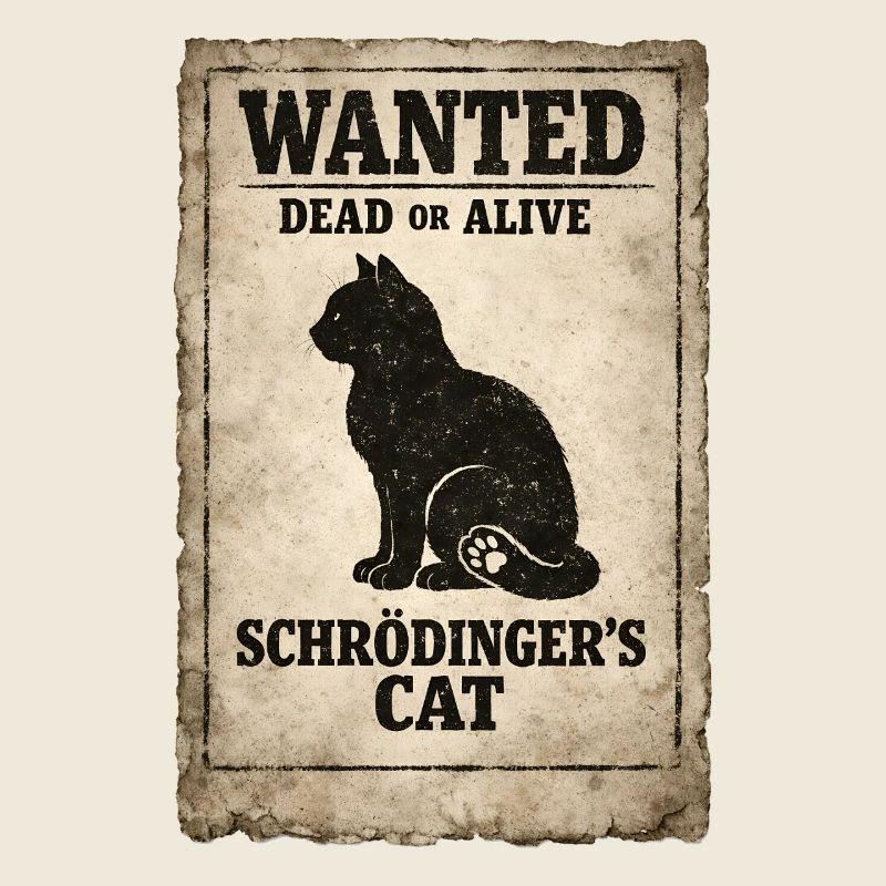 Le chat de Schrödinger Chat recherché vif ou mort