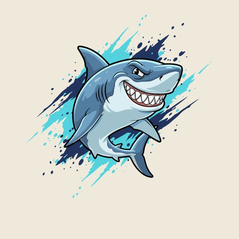Cartoon Shark Splash Style