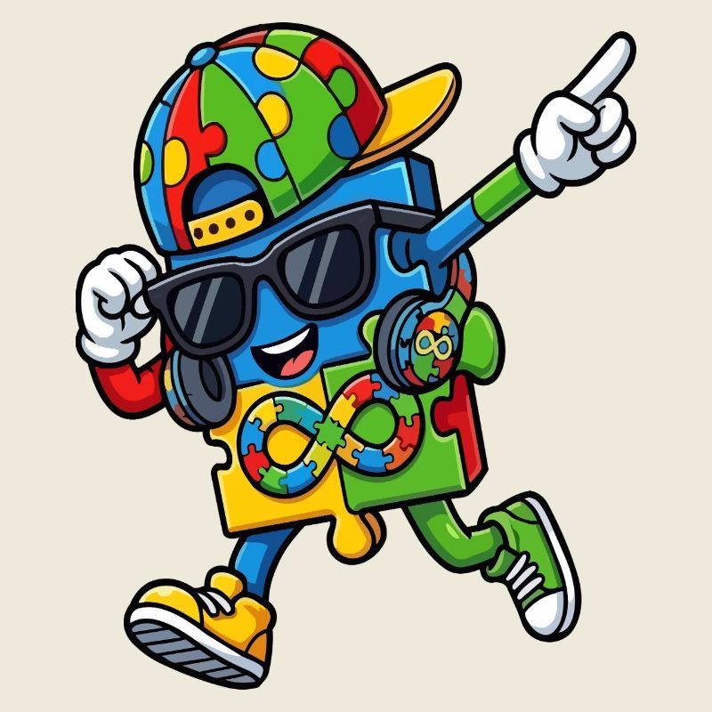 Regenbogenpuzzle-Maskottchen