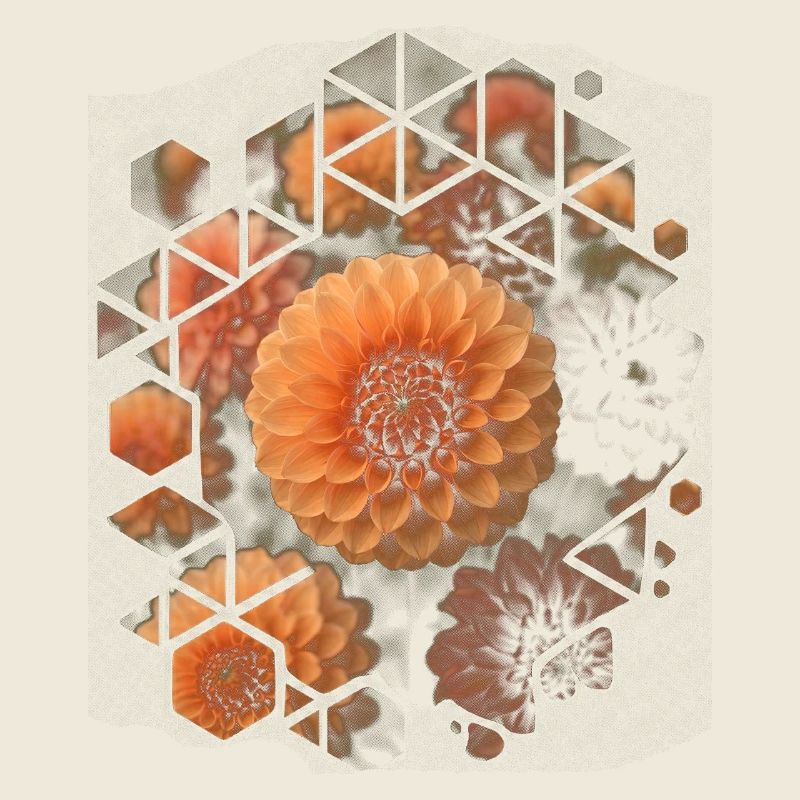 Orange Dahlia with Geometry