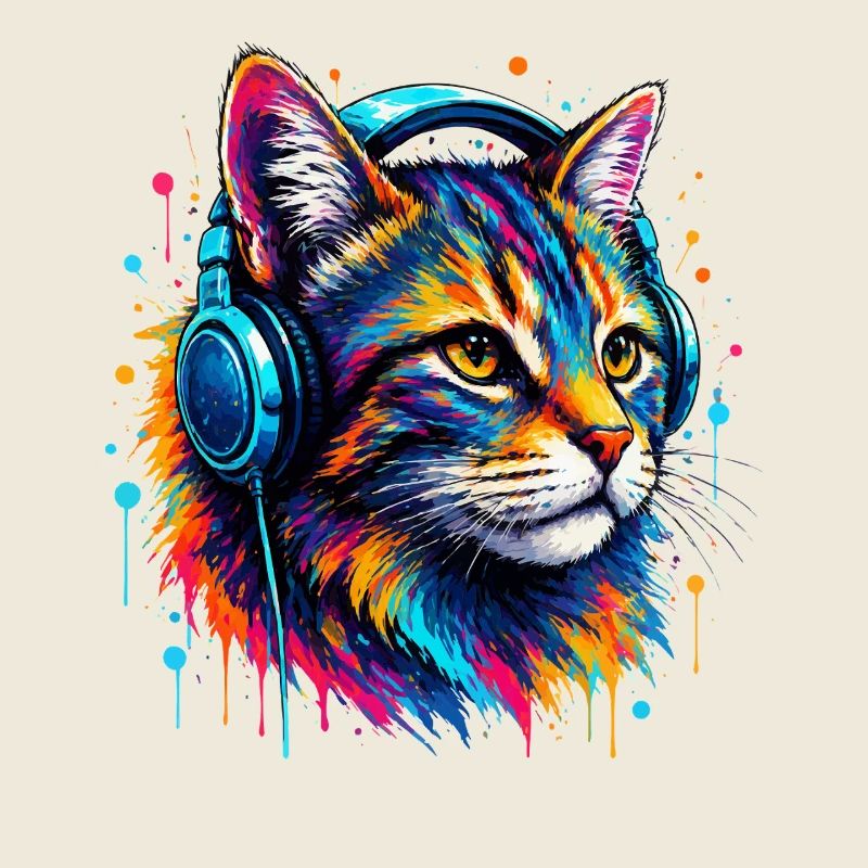 Portrait de chat avec casque