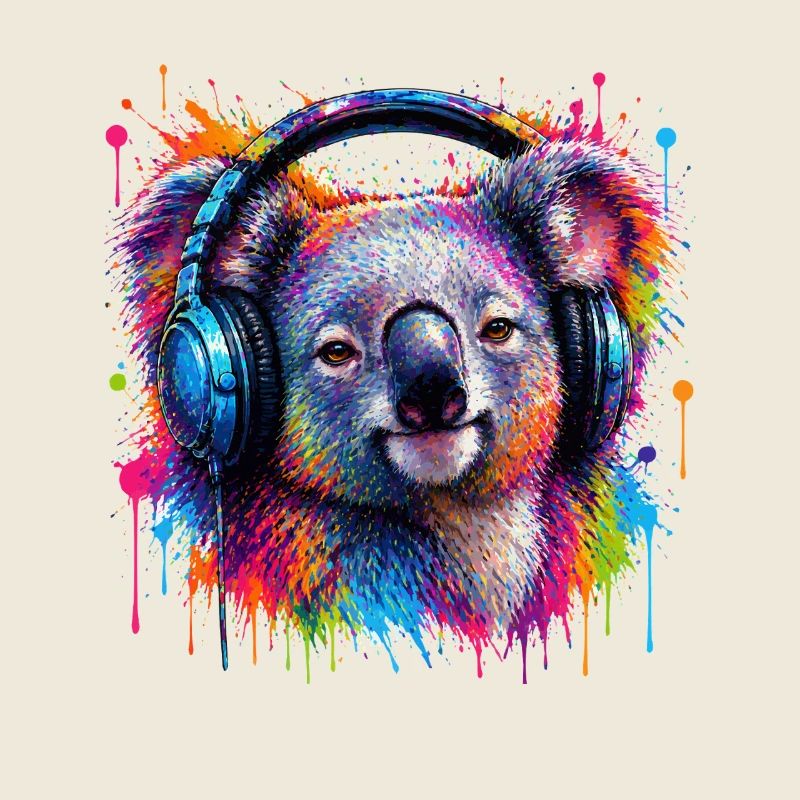 Koala kaléidoscope avec casque