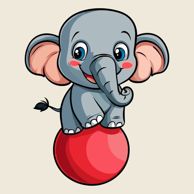 Éléphant avec balle