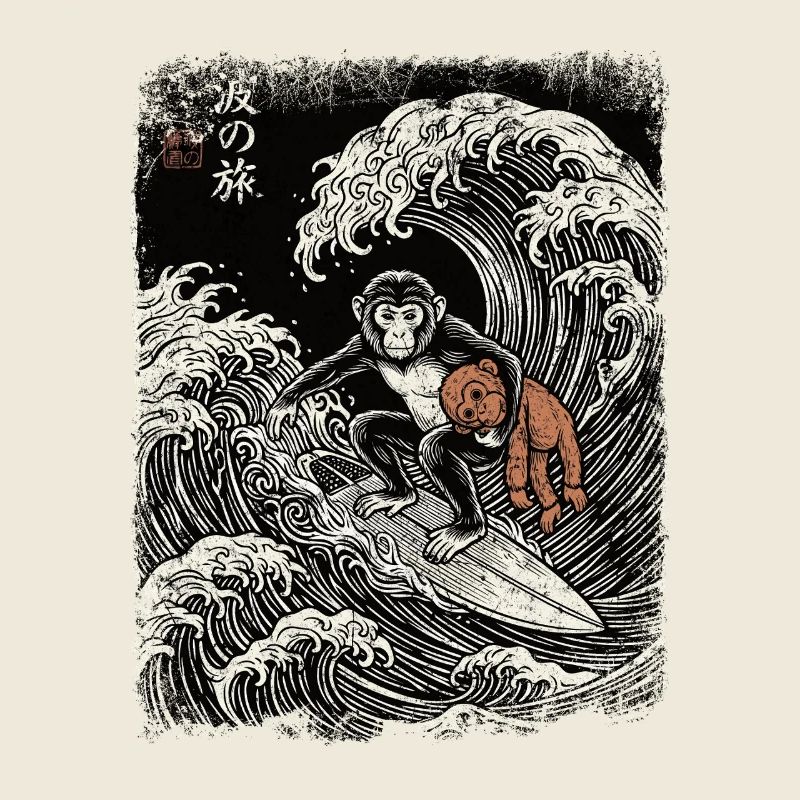 Ukiyo-e Baby Monkey Punch