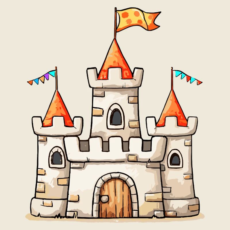 Illustration du château en boîte à sable