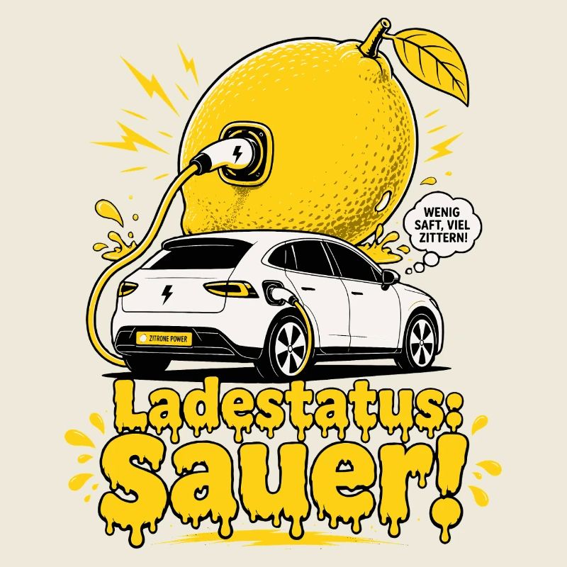 Ladestatus Sauer, E Auto Satire.