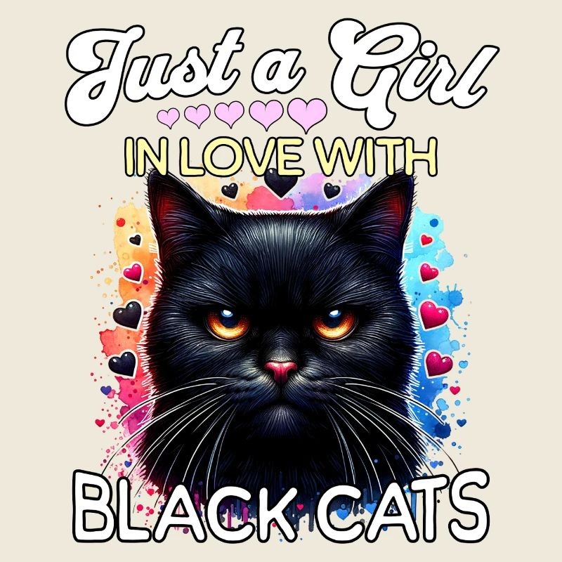 Schwarze Katze Mädchen